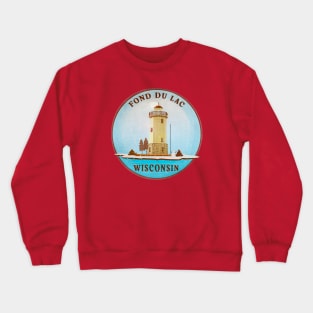 Winter Lighthouse • Fond du Lac, Wisconsin Crewneck Sweatshirt